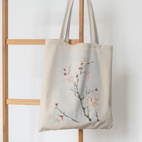 Natural Japanese Blossom Canvas Tote Bag - Picture 5 of 5